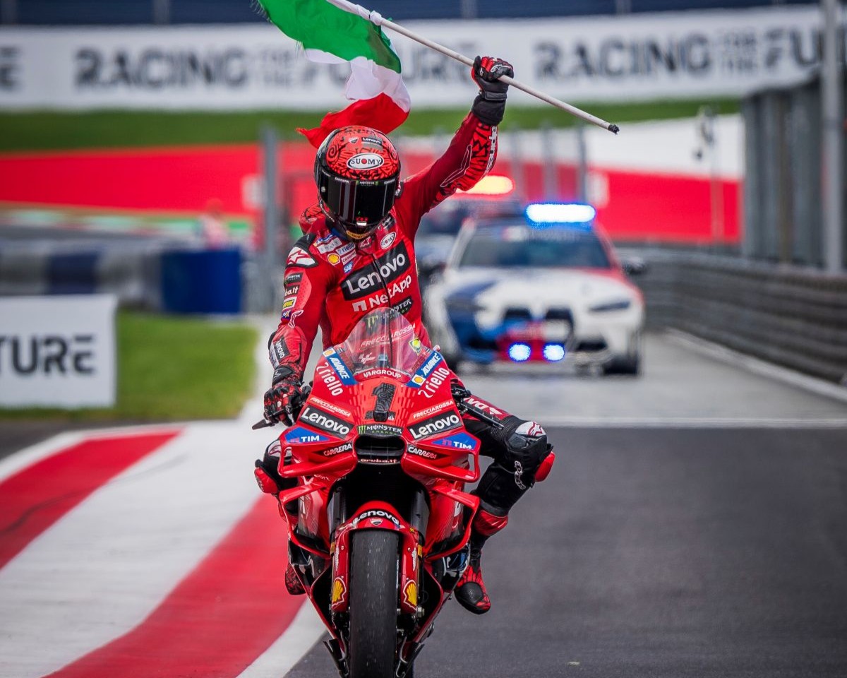 Bagnaia festeggia la vittoria del 2024 in Austria