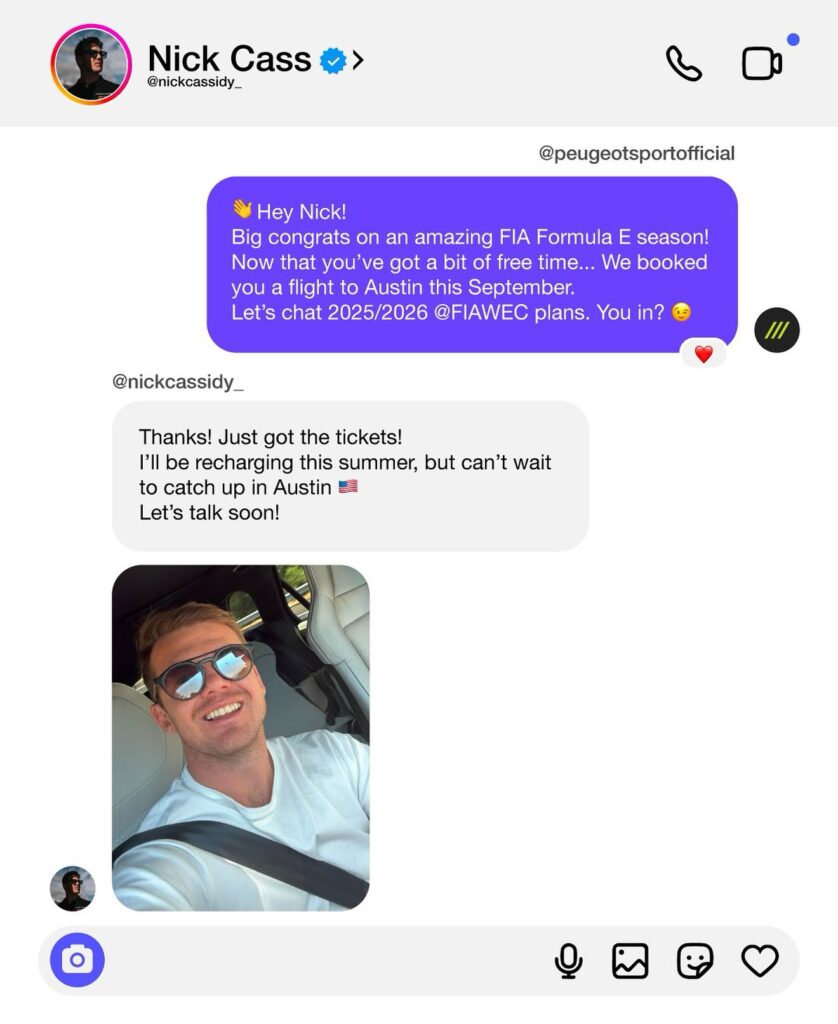 L'anticipazione social Peugeot di un mese fa (© IG Peugeot Sport)