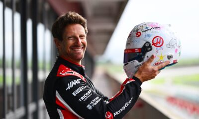 Grosjean al Mugello con il casco disegnato dai suoi figli