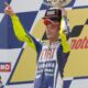 Valentino Rossi sul podio a Barcellona nel 2009