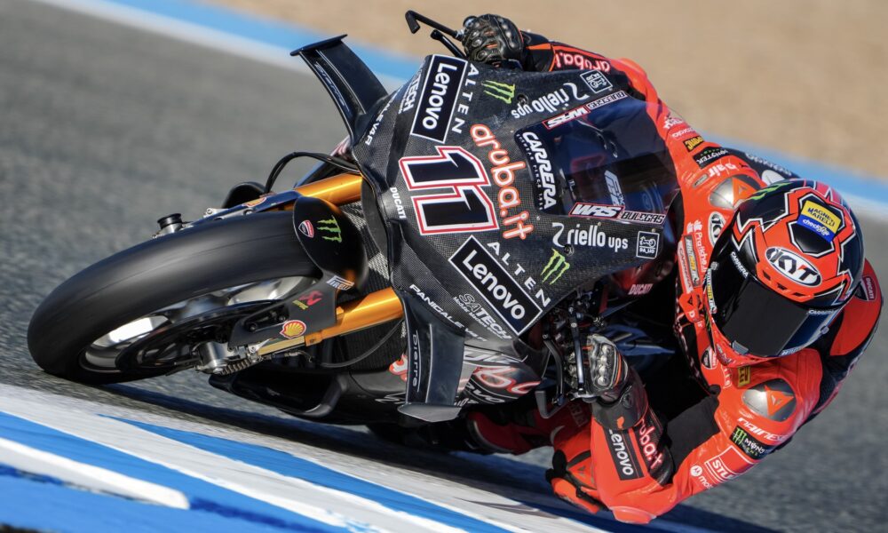 Nicolò Bulega, Ducati Aruba in azione durante i test di Jerez 2026