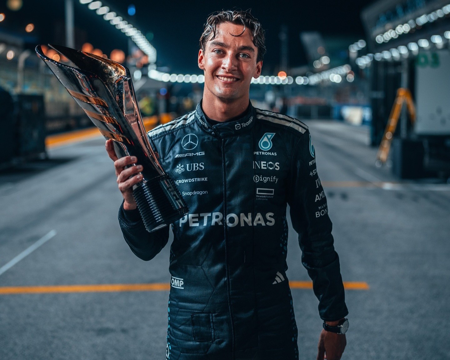 George Russell, Mercedes AMG Petronas F1 Team. Vincitore del GP di Singapore