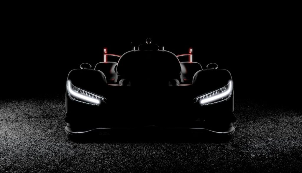 Il frontale della Toyota GR010 Hybrid 2026, in penombra