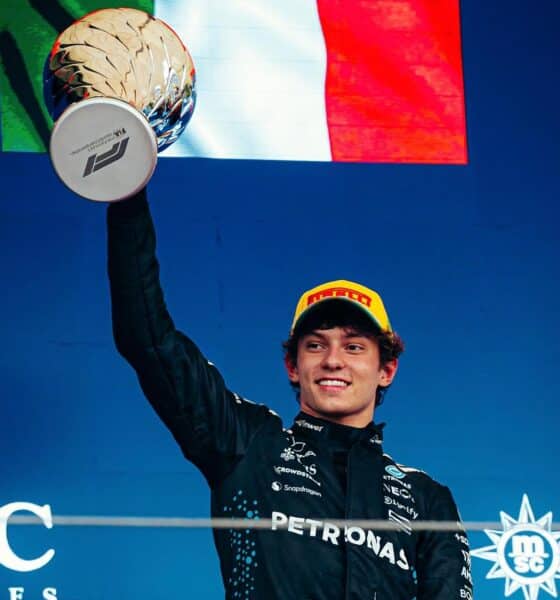 Kimi Antonelli sul podio in Brasile