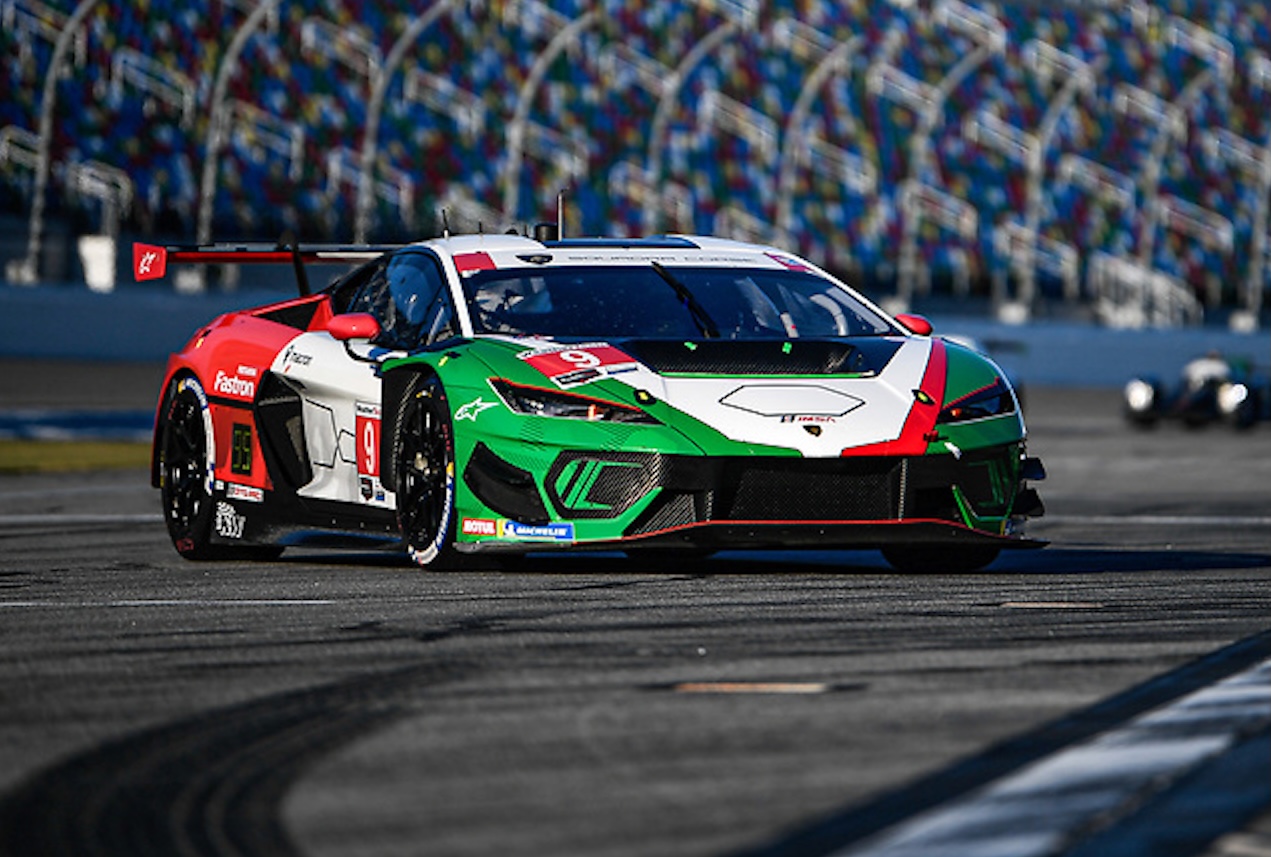 La Lamborghini Temerario GT3 a Daytona (© IMSA / Brandon Badraoui / Lumen)