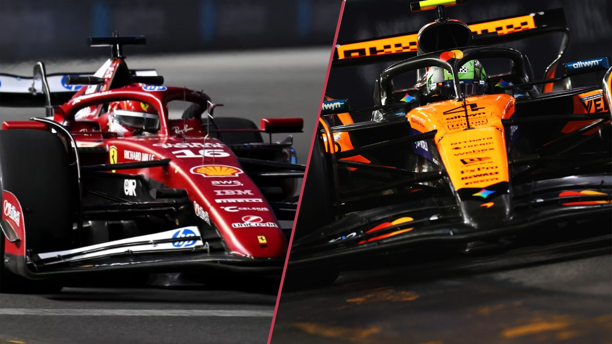 Charles Leclerc e Lando Norris a Las Vegas (© F1)