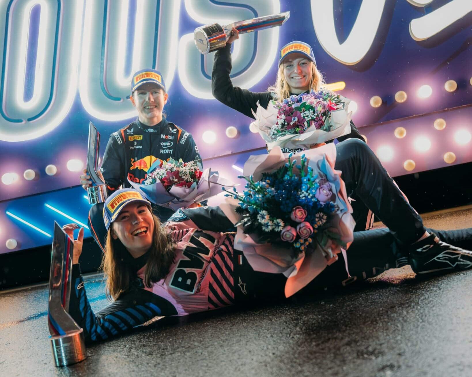 Il podio di Gara 1 della F1 Academy 2025 a Las Vegas