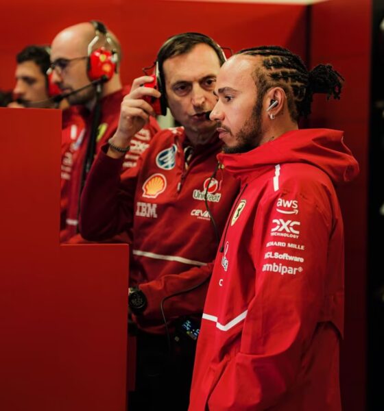 Lewis Hamilton con Riccardo Adami nei box di Città del Messico