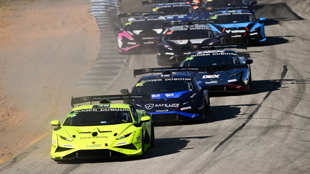 Le auto dell'Huracán Super Trofeo EVO2 a Laguna Seca