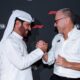 Il presidente della FIA Mohammed Ben Sulayem e il CEO della Formula 1 Stefano Domenicali dopo la firma del Patto della Concordia (© F1)