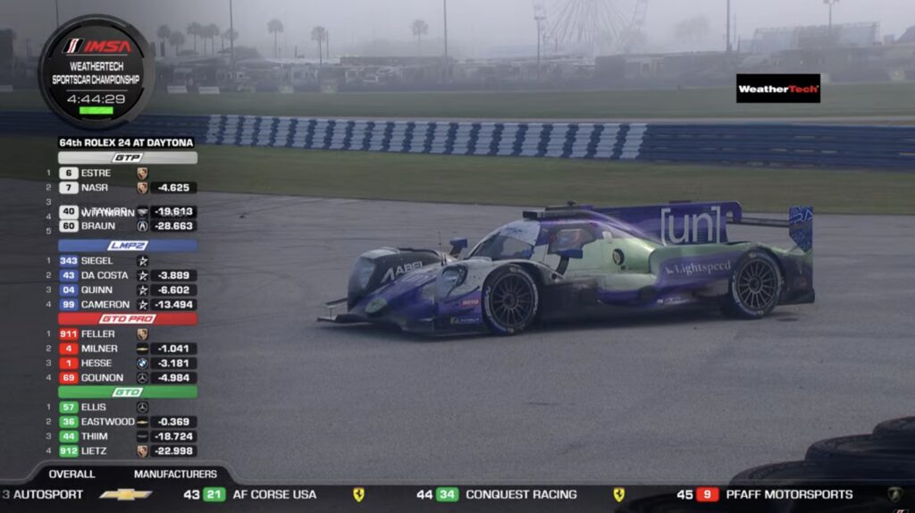 La LMP2 #18 Era Motorsport di Logan Sargeant ferma nella via di fuga