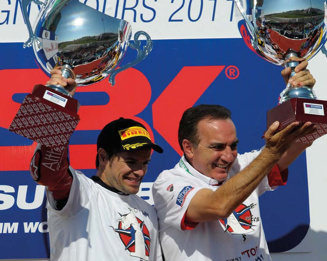 Genesio Bevilacqua con Carlos Checa