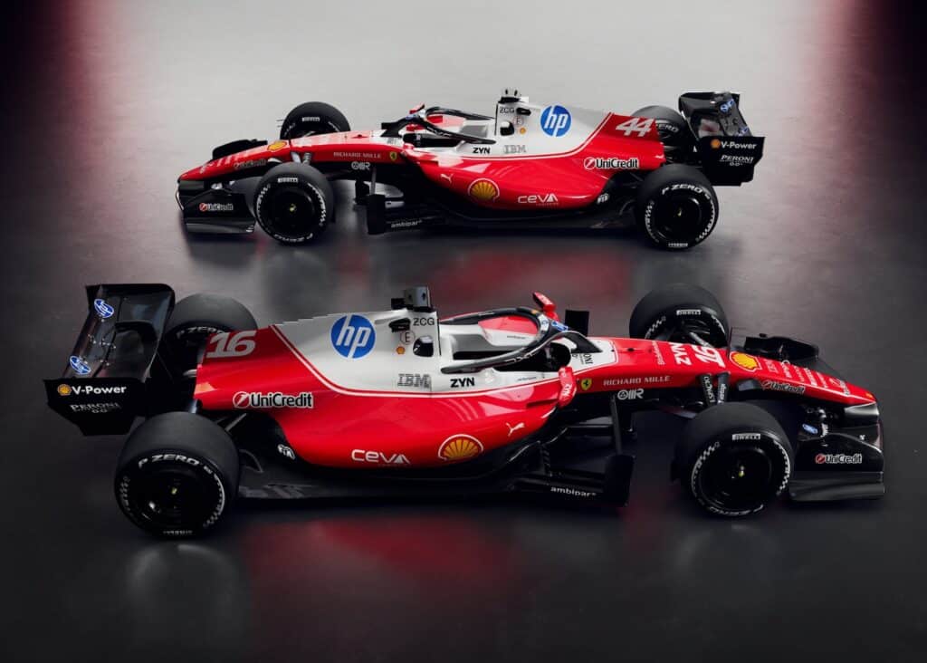 Le Ferrari di Hamilton e Leclerc