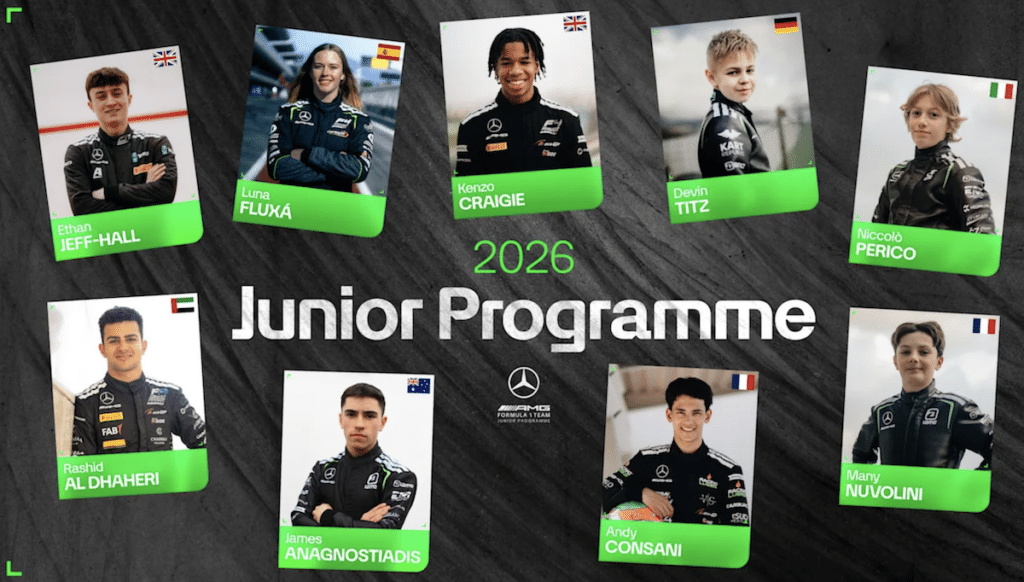 I piloti del programma Junior Mercedes 2026