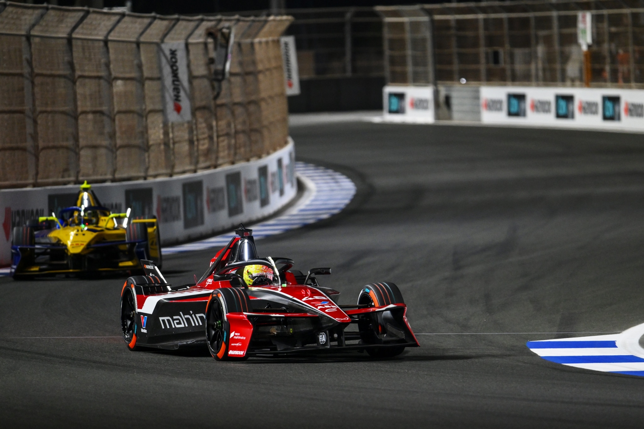 JEDDAH, SAUDI ARABIA - FEBRUARY 12: Edoardo Mortara of Switzerland driving the (48) Mahindra Racing Mahindra M12Electro on track during practice, ahead of the Jeddah E-Prix at Jeddah Corniche Circuit on February 12, 2026 in Jeddah, Saudi Arabia. (Photo by Simon Galloway/LAT Images)