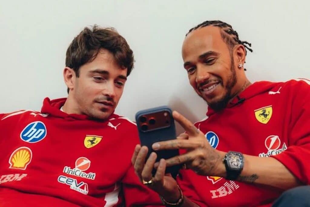 Leclerc e Hamilton (© Ferrari Media Centre)