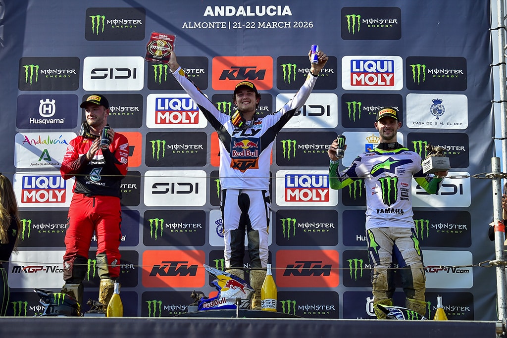 Il podio dell'MXGP di Andalusia 2026 (© mxgp.com)