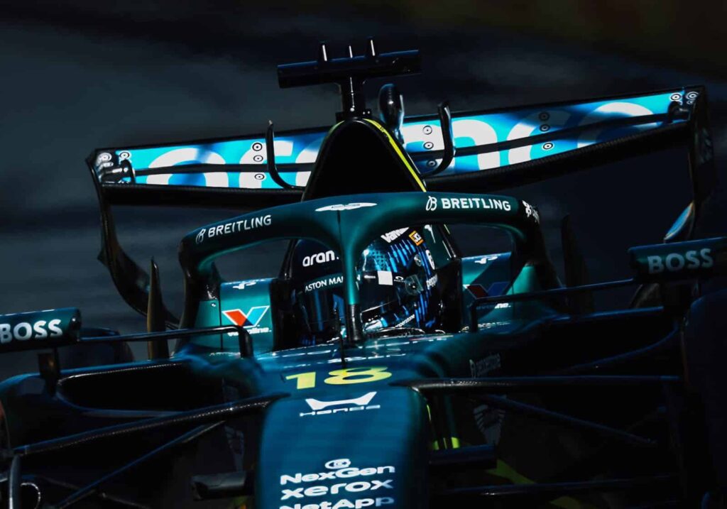 Stroll in pista con l'Aston Martin