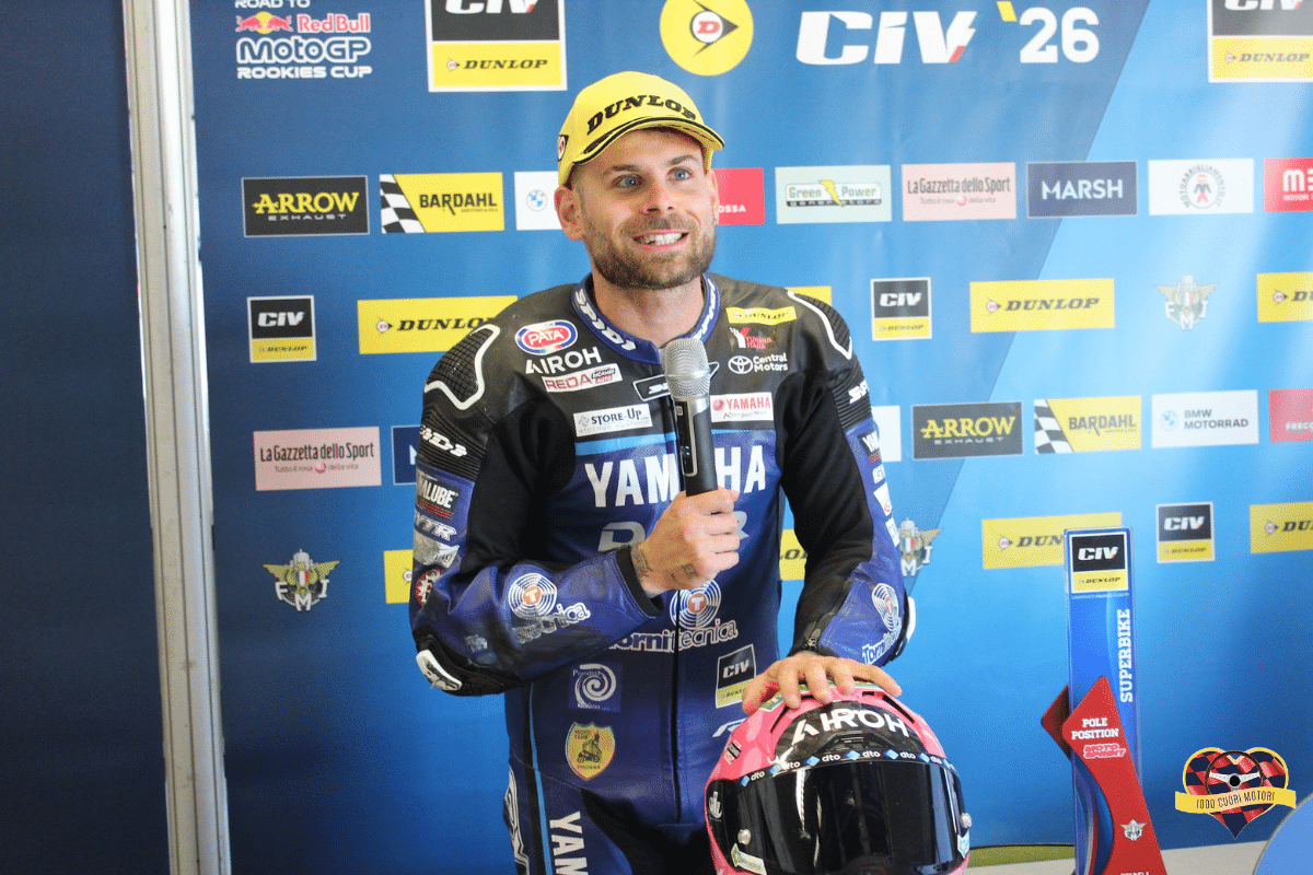 Alessandro del Bianco dopo la pole a Misano, CIV SBK 2026