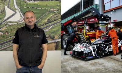 A sinistra il direttore di gara di Imola Massimiliano Ghinassi. A destra, commissari di percorso con la Peugeot Hypercar (© 1000 Cuori Motori / © FIA WEC - DPPI)