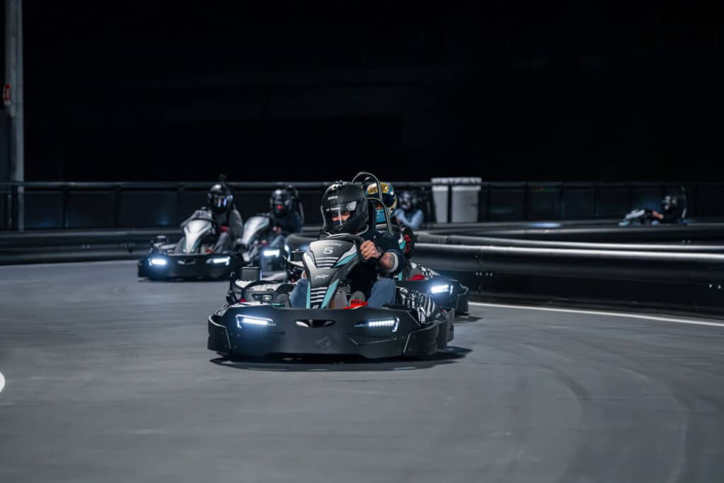 Le prime prove libere in pista durante l'inaugurazione di Theway Kart a Imola