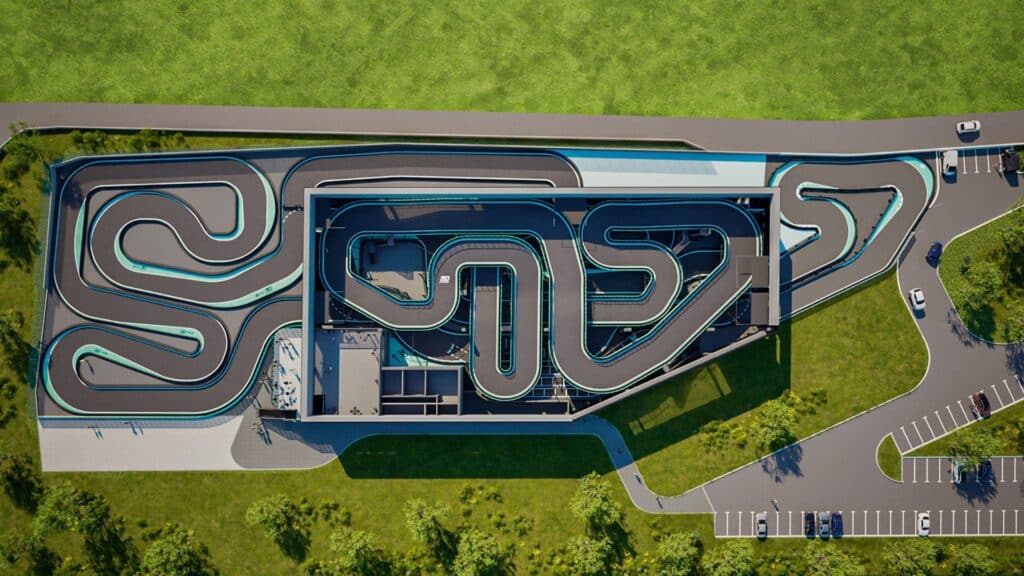 Il rendering dei layout del theway kart di Imola (© theway)