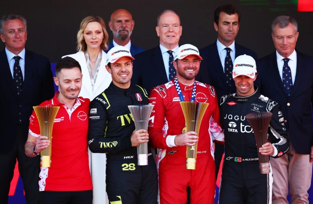 Il podio del secondo E-Prix Formula E a Monaco (© Formula E Media Centre / Photo by Simon Galloway/LAT Images)