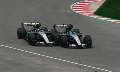 La battaglia tra Antonelli e Russell durante la Sprint Race del GP del Canada di F1 (© formula1.com)