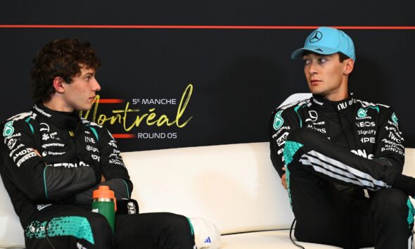 Kimi Antonelli e George Russell nella conferenza dopo le qualifiche del GP del Canada (© formula1.com)
