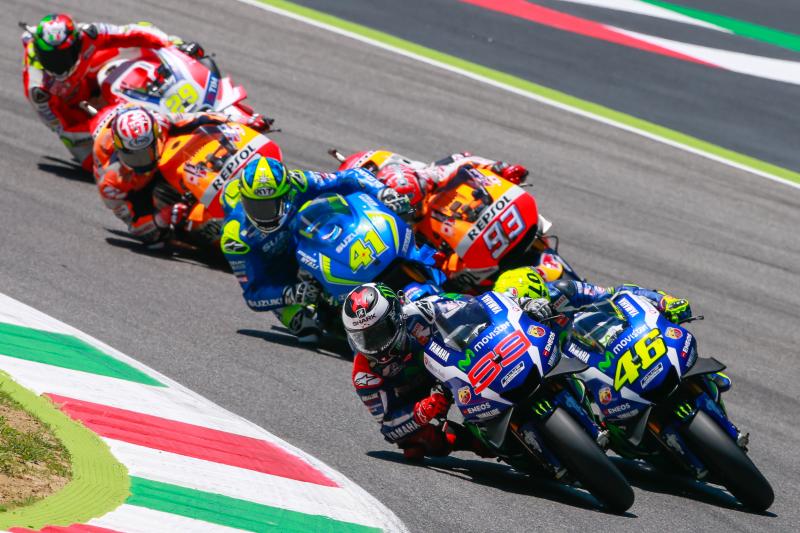 Lorenzo, Rossi, Marquez, A. Espargarò, Pedrosa e Iannone in lotta al Mugello 2016