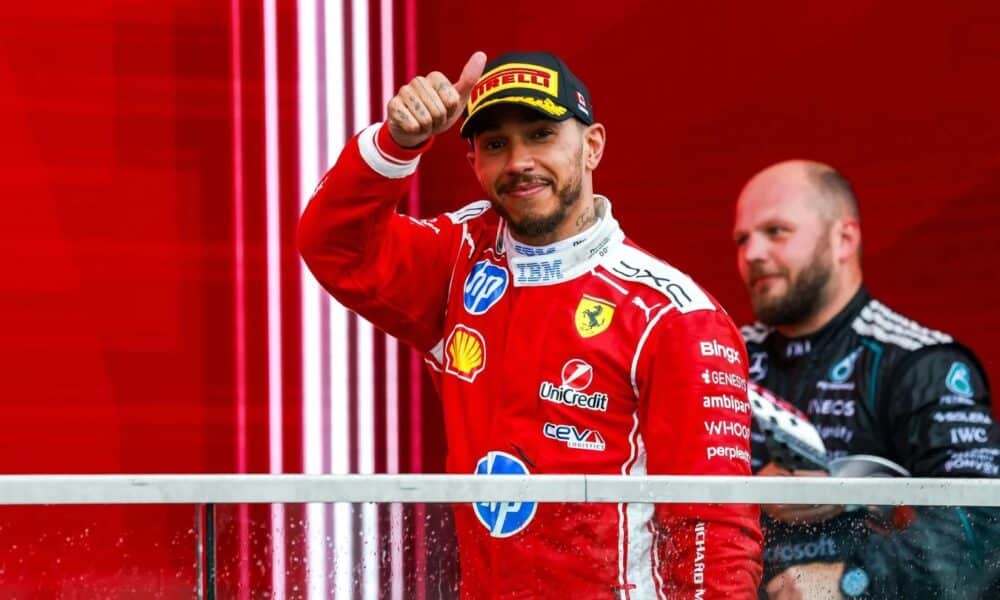 Lewis Hamilton sul podio del Canada (© Ferrari Media Centre)