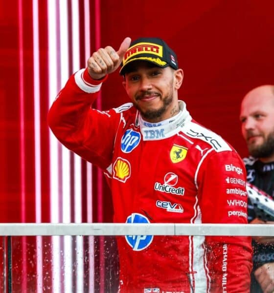 Lewis Hamilton sul podio del Canada (© Ferrari Media Centre)
