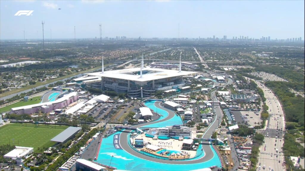 La pista di Miami vista dall'alto (© x.com/F1)