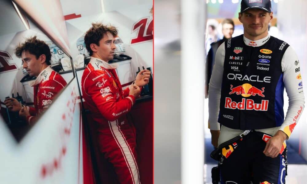 Charles Leclerc e Max Verstappen a Miami (© Ferrari Media Centre - Red Bull Content Pool)