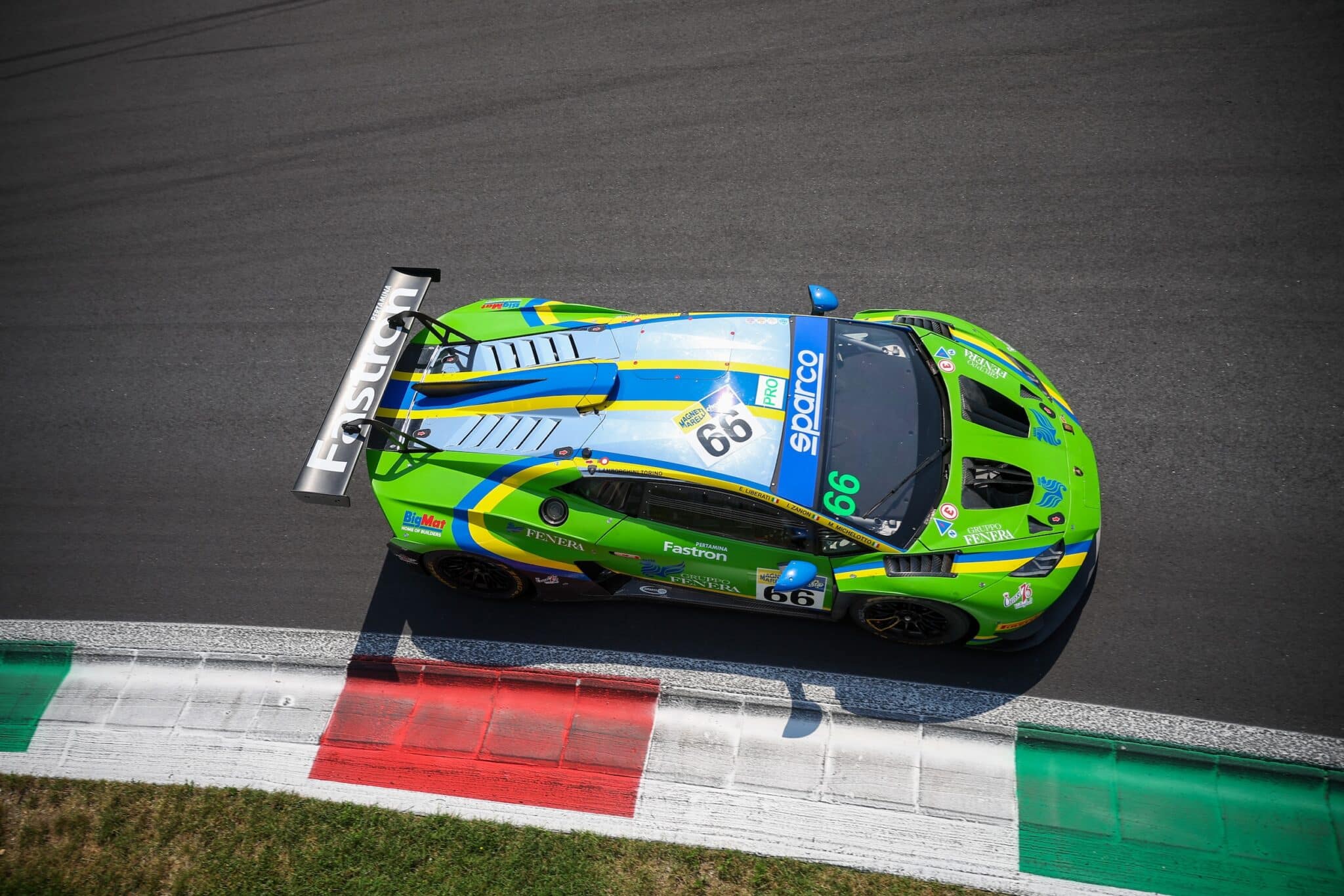 La Lamborghini #66 del GT Italiano Endurance, vincitrice della 3 Ore di Monza