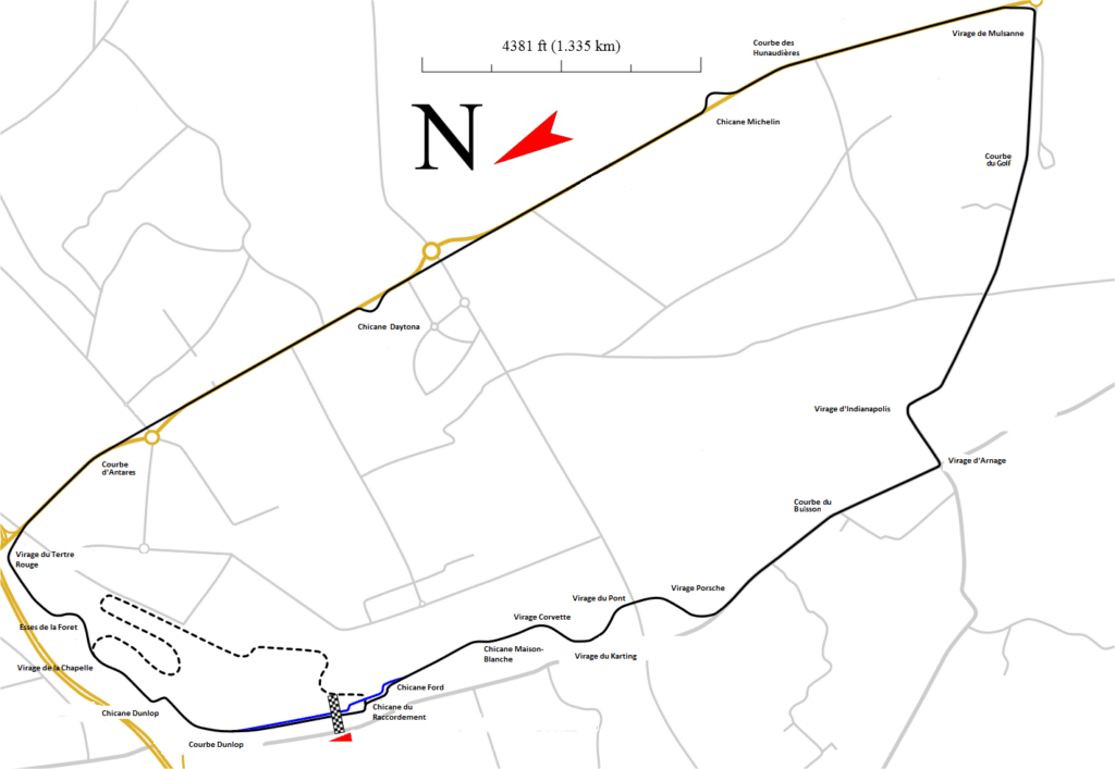 Il Circuit de la Sarthe, teatro della 24 Ore di Le Mans (© Wikipedia - Willag - CC BY-SA 3.0)