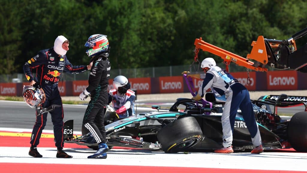 L'incidente di Kimi e Verstappen nel GP del 2025
