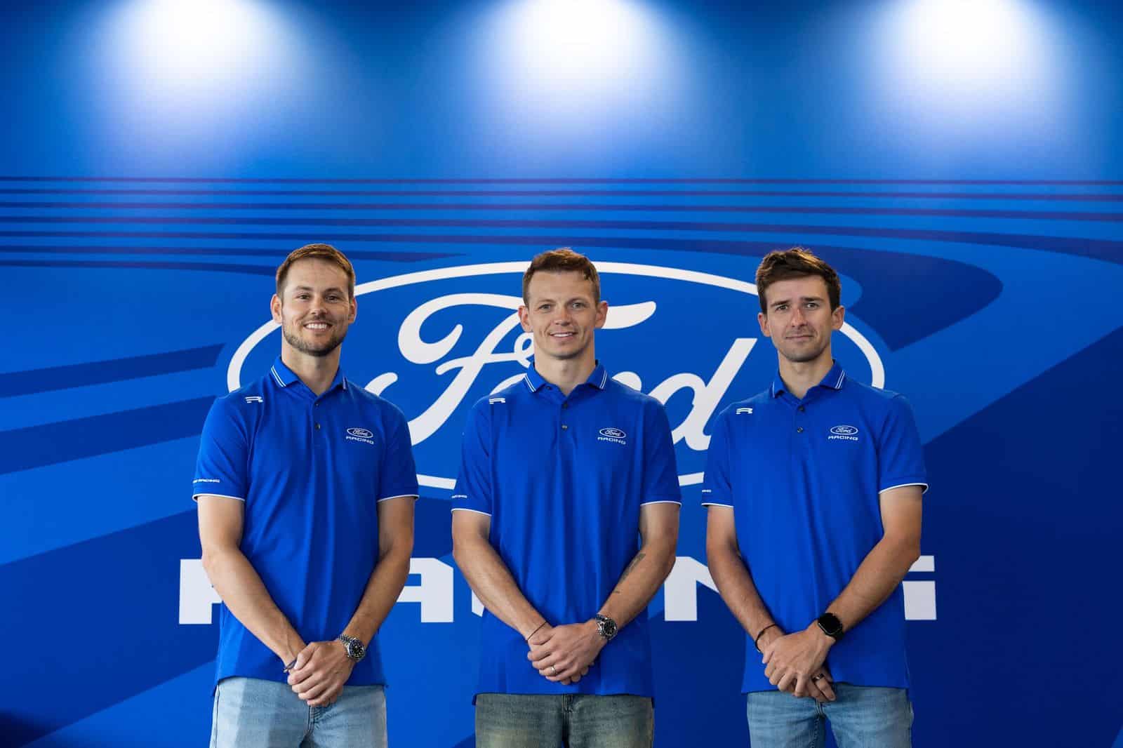 Tom Blomqvist, Nick Yelloly e Matt Campbell (© Ford Racing)