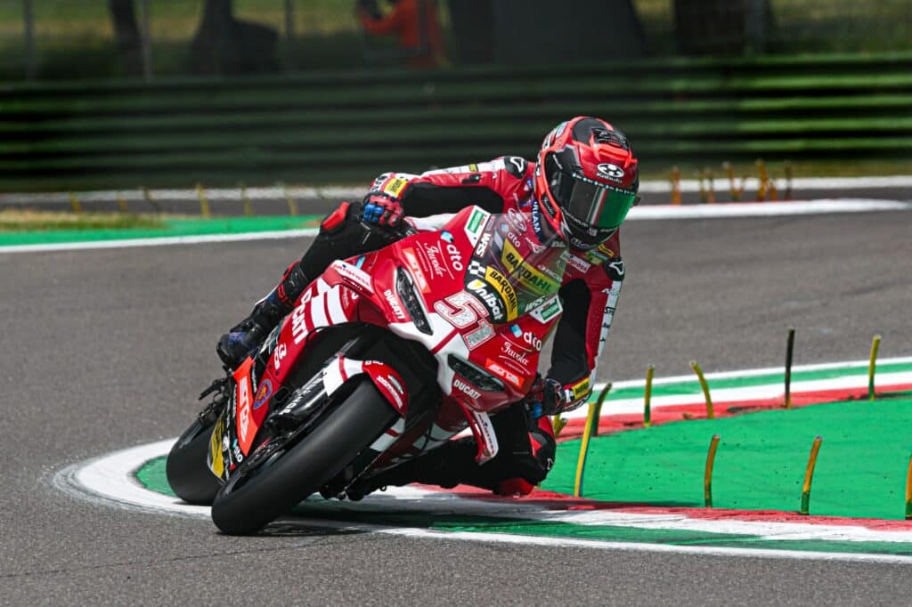 Michele Pirro in azione a Imola 2026