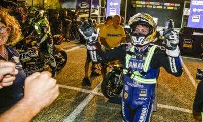 Alessandro Delbianco festeggia la vittoria nella Racing Night 2026