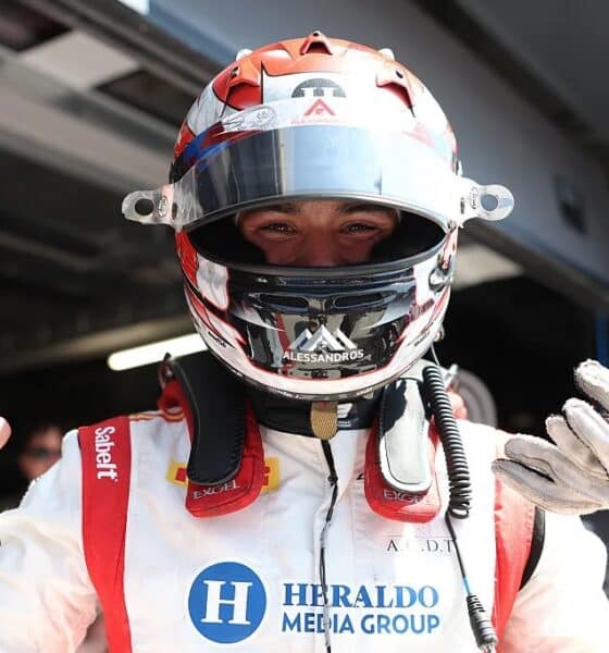 Noel Leon, vincitore della Feature Race di F2