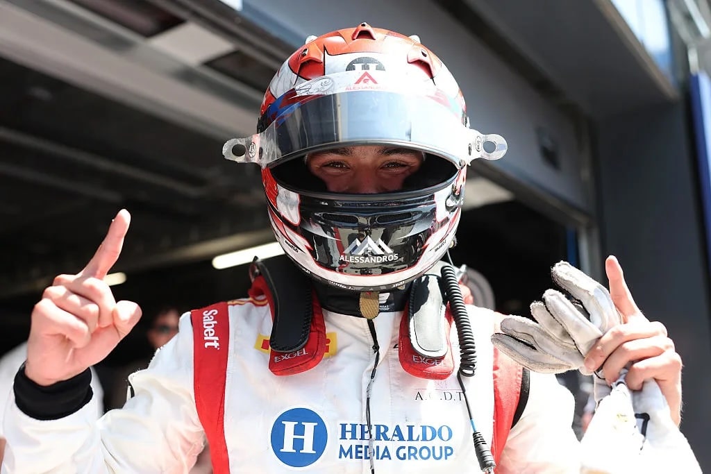 Noel Leon, vincitore della Feature Race di F2