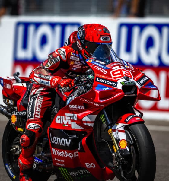 Marc Marquez in pista al Sachsenring