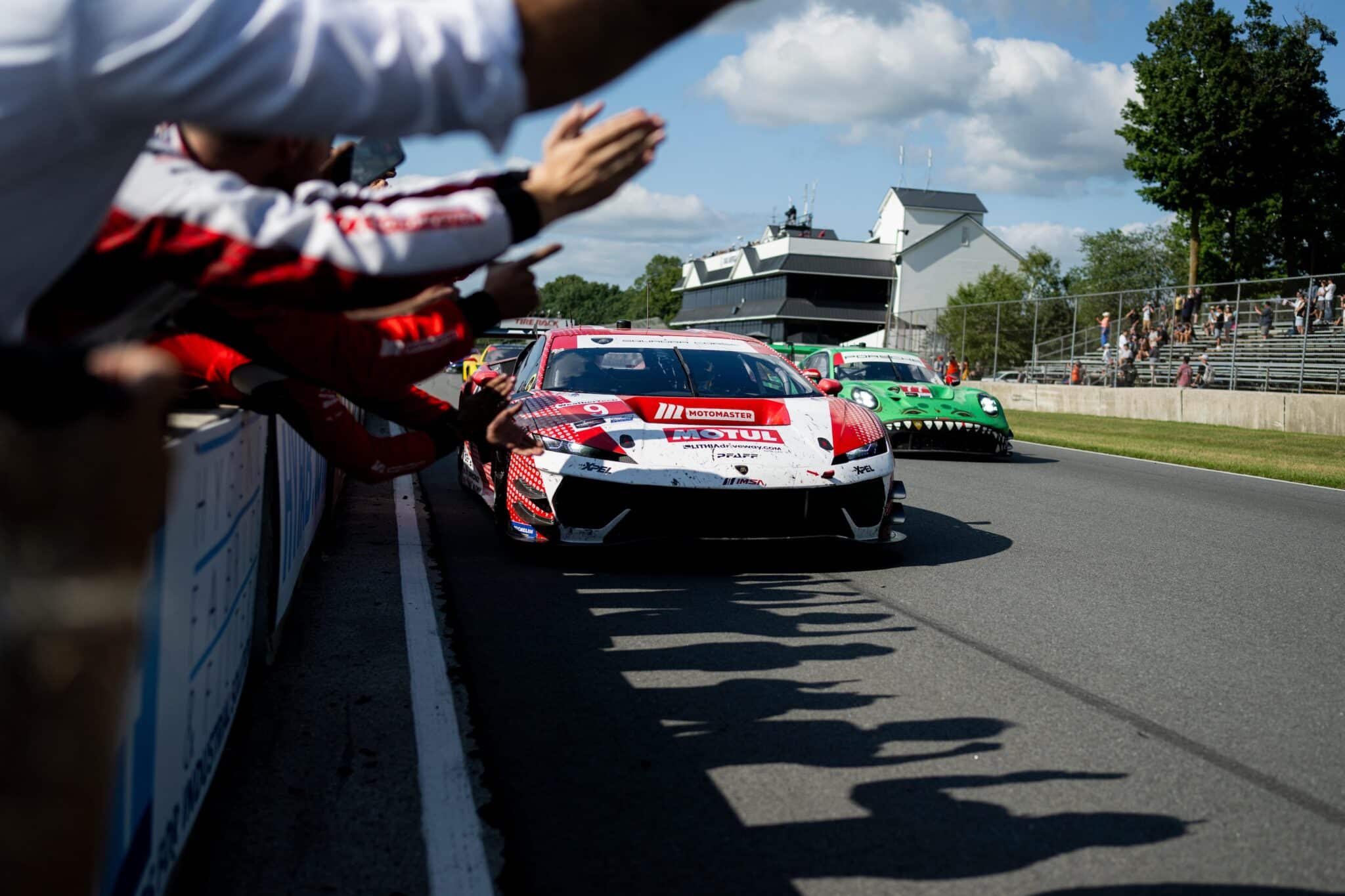 La Lamborghini di Pfaff Motorsport, vincitrice in GTD Pro nell'IMSA Road America