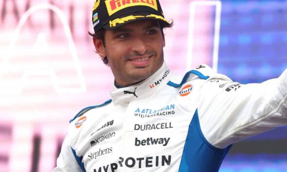 Carlos Sainz, sul podio a Baku nel 2025