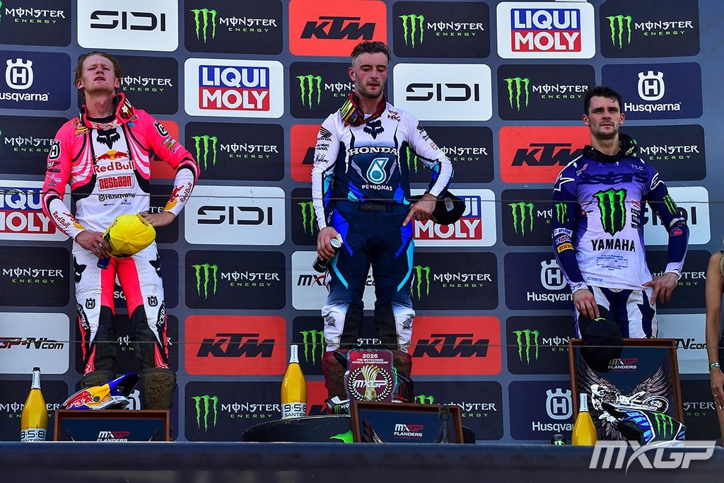 Il podio dell'MXGP di Lommel (© mxgp.com)