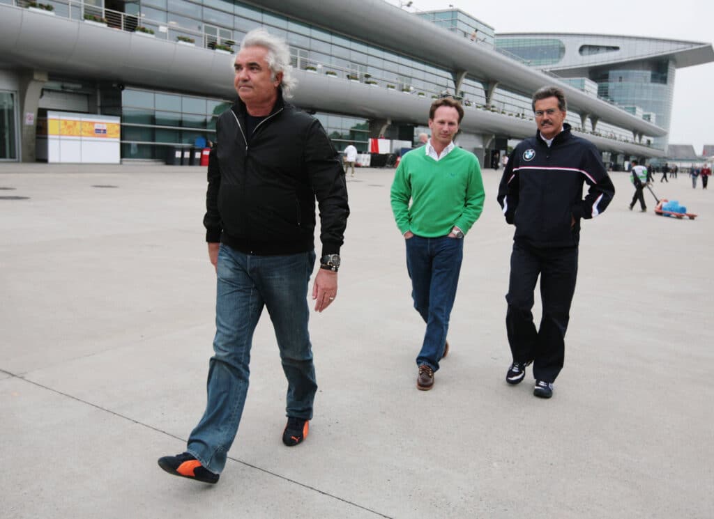 Flavio Briatore in Cina nel 2009, ai tempi in cui era Team Principal Renault (© Red Bull Content Pool)