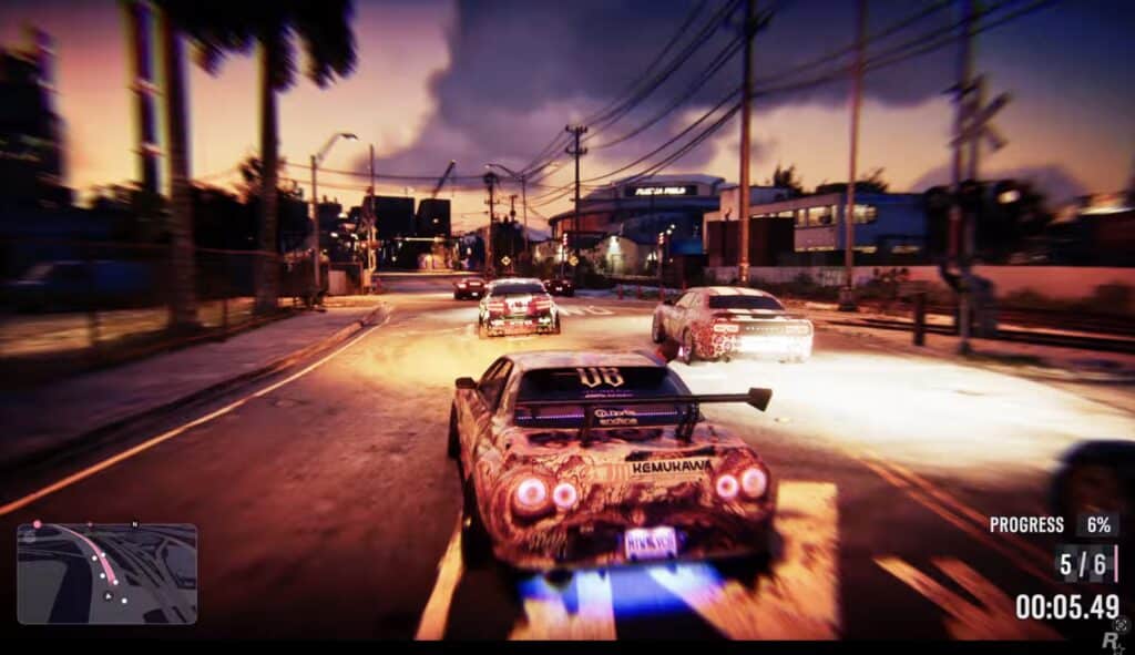 Le road races in GTA VI (© Netflix/Rockstar Games/YouTube)