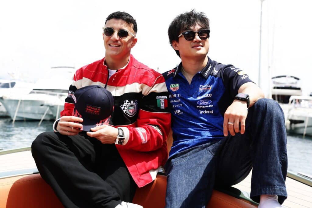 Isack Hadjar e Yuki Tsunoda a Montecarlo (© Red Bull Content Pool)