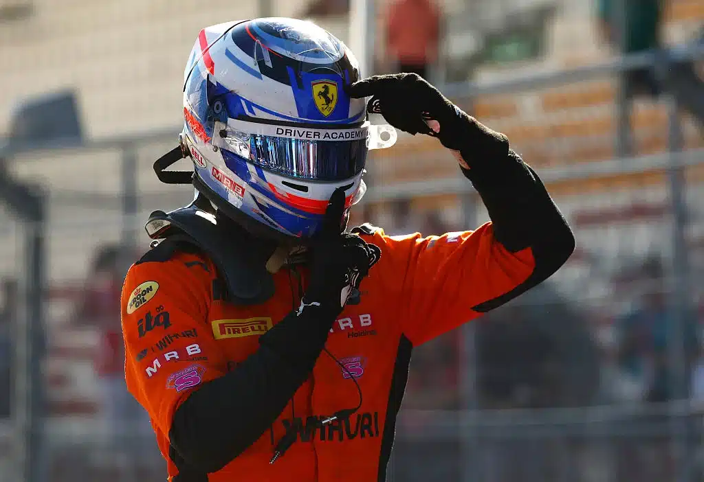 Tuukka Taponen vincitore della Feature Race 2 a Madrid (© fiaformula3.com)